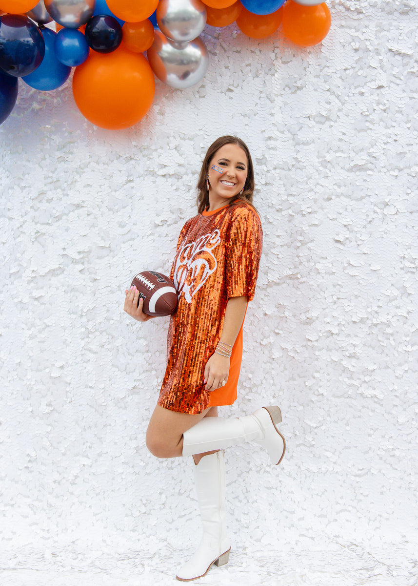 Life Of The Tailgate Sequin T-Shirt Dress • Impressions Online Boutique