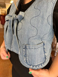 BE BETTER, DO BETTER DENIM BOW VEST