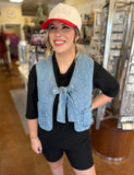 BE BETTER, DO BETTER DENIM BOW VEST