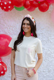 CHECKERED BOOT + BOW BERRY POCKET COMFORT COLORS TEE