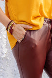 TALK OF THE TOWN FAUX LEATHER JOGGER