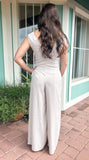 POINT MADE DIAGONAL RUFFLE JUMPSUIT