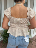 FAITHFUL WISH GINGHAM BOW TOP