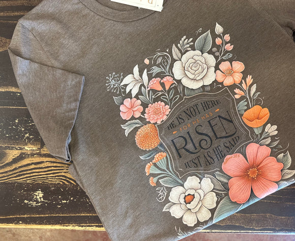 FLORAL HE HAS RISEN GRAPHIC TEE