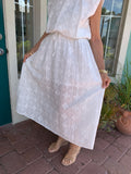 YACHT CLUB WORTHY EYELET MIDI SKIRT
