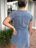 DOWN A DIRT ROAD CHAMBRAY DRESS