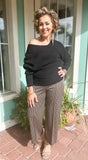 ALL UNBOTHERED OFF SHOULDER KNIT TOP