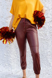 TALK OF THE TOWN FAUX LEATHER JOGGER