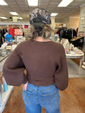 A TRUE POINT BALLOON SLEEVE SWEATER