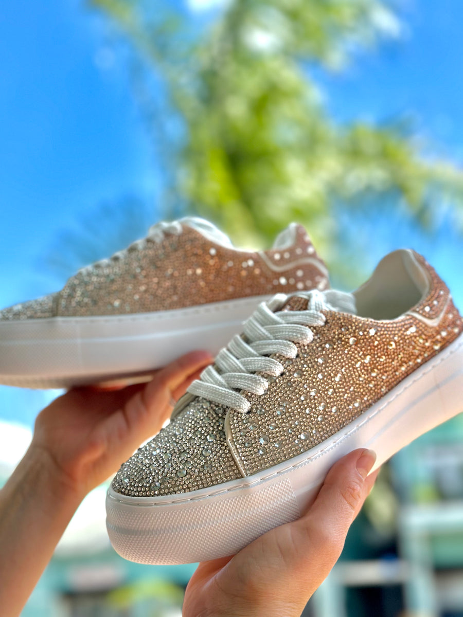 BEDAZZLE LACE-UP SNEAKERS – RAOK boutique display picture 1