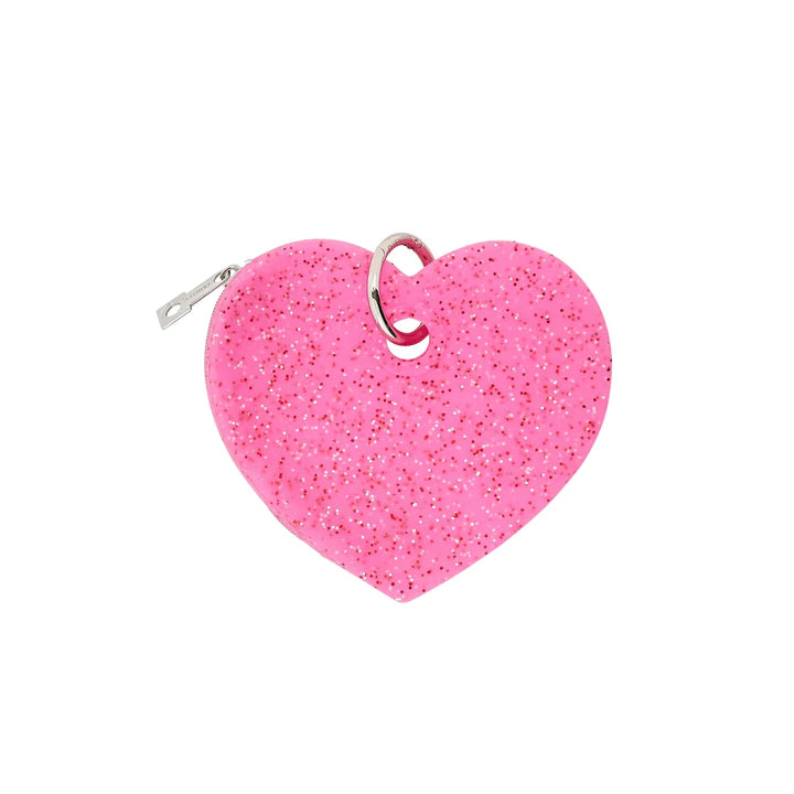 Pink Heart Keychain Zipper Pouch