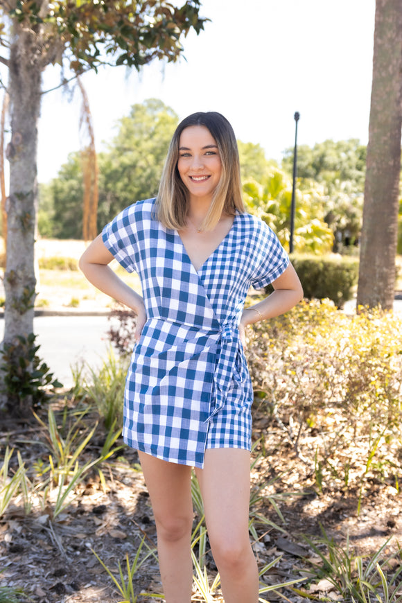 FREE FOR JOY MIXED GINGHAM ROMPER