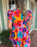 UNMATCHED FAVOR RUFFLE TIERED DRESS