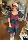 ON MY OWN PLAID BABYDOLL DRESS