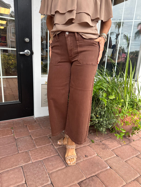 JUDY BLUE CROP MAPLE UTILITY PANT