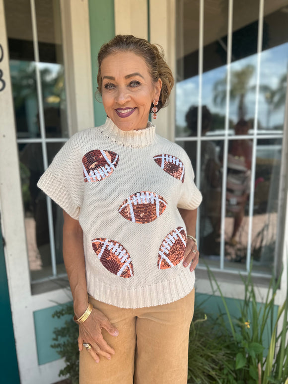 GO TEAM FOOTBALL PATCH SWEATER