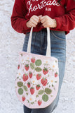 STRAWBERRY PATCH CANVAS TOTE BAG