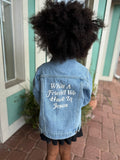 WHAT A FRIEND IN JESUS TODDLER DENIM JACKET