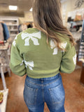 MY TRUE FEELINGS BOW PRINTED SWEATER