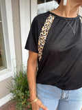 AUTHENTIC LOVE LEOPARD TRIM TOP
