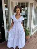 FEELING FREE FLUTTER SLEEVE MAXI DRESS