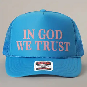 IN GOD WE TRUST MESH TRUCKER HAT