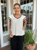 SO AMAZED RUFFLE TRIM TOP