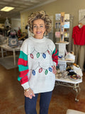 HOLLY JOLLY LIGHTS SEQUINED SWEATER