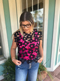 BLOOM IN ROMANCE FLORAL LACE OVERLAY TOP