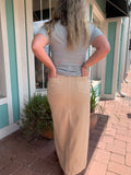 OUT ON THE TOWN FRONT SLIT MAXI SKIRT