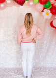 STRAWBERRY CARTON PULLOVER KNIT SWEATER