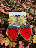 STRAWBERRY BLOSSOM ACRYLIC EARRINGS