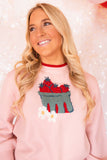 STRAWBERRY CARTON PULLOVER KNIT SWEATER
