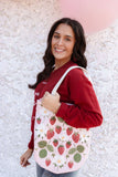 STRAWBERRY PATCH CANVAS TOTE BAG