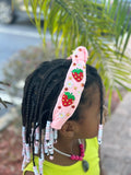 STRAWBERRIES AND DAISIES KNOTTED HEADBAND