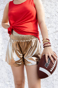 OSCEOLA SMOCKED METALLIC SHORTS