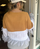 COMFORT IN FALL FRINGE SWEATER