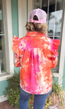 THE POWER WITHIN TIE DYE RUFFLE JACKET