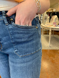 JUDY BLUE HW SOFT BARREL STITCH POCKET