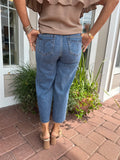 JUDY BLUE HW WIDE CROP CLASSIC RAW HEM