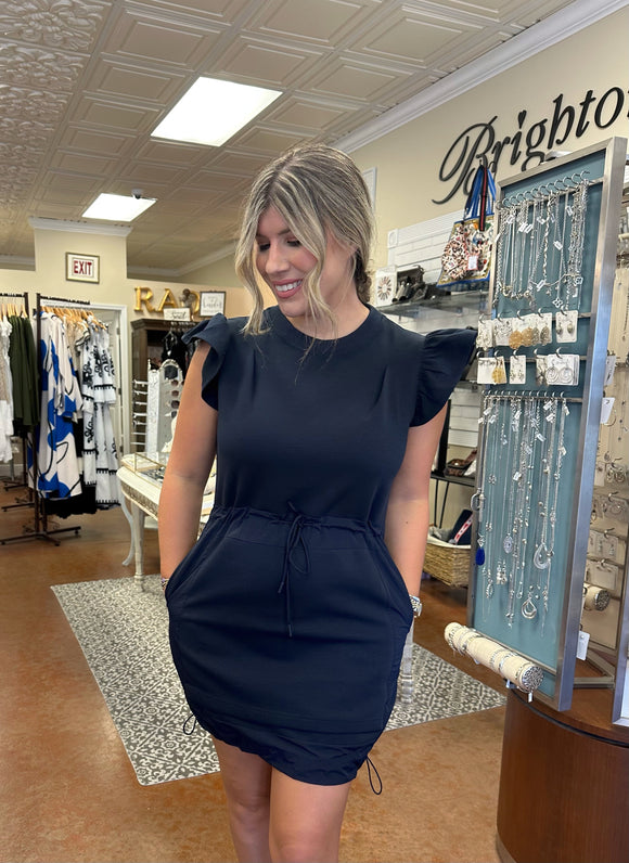SPEAK TO IT DRAWSTRING DRESS