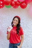 SWEET MIRACLES RED GLITTER BRAIDED HEADBAND