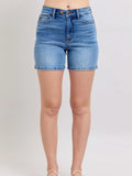 JUDY BLUE HW MID LENGTH DAD SHORT