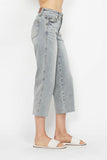 JUDY BLUE MR TUMMY CONTROL CROP RAW HEM