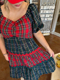 ON MY OWN PLAID BABYDOLL DRESS
