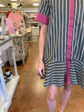 ATTENTION TO DETAIL CONTRASTING STRIPE DRESS