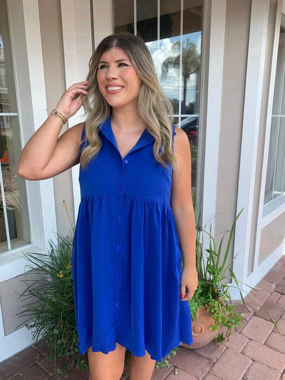 THIS IS IT SLEEVELESS SHIRT DRESS