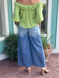 A GLIMPSE OF US OMBRE WIDE LEG DENIM PANT