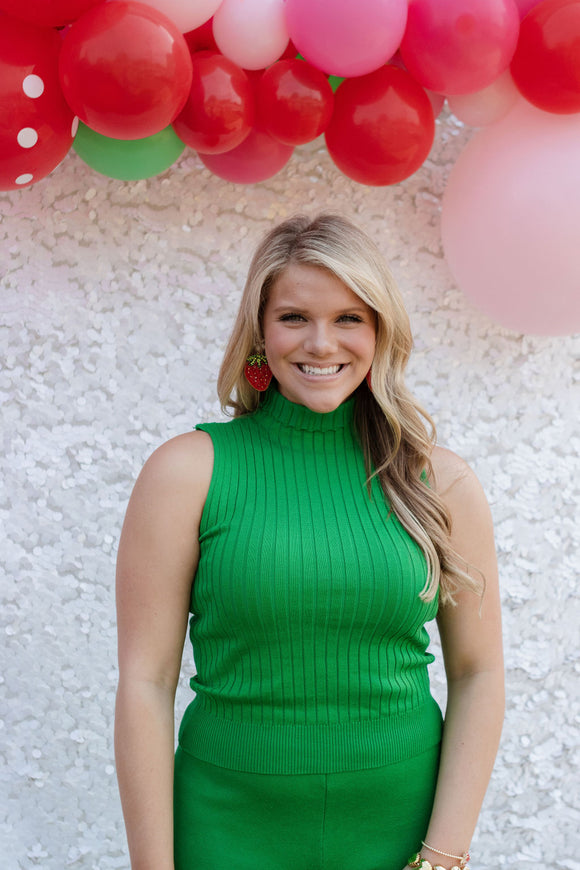 THE EMERALD SLEEVELESS RIBBED TOP