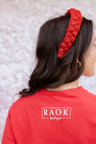 SWEET MIRACLES RED GLITTER BRAIDED HEADBAND